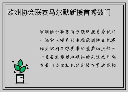 欧洲协会联赛马尔默新援首秀破门